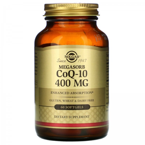 Solgar Коэнзим мегасорб с CoQ-10 400 мг 60 мягких желатиновых капсул