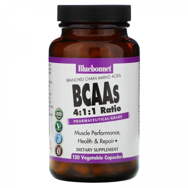 Bluebonnet Nutrition BCAA 4:1:1 120 капсул