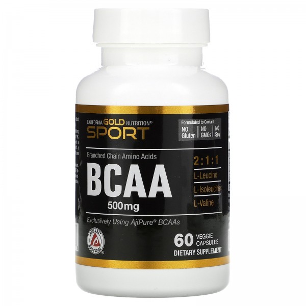 California Gold Nutrition BCAA AjiPure® 500 мг 60 растительных капсул