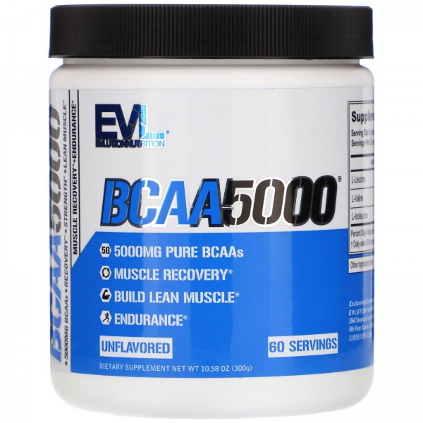 EVLution Nutrition BCAA 5000 без вкуса 300 г...