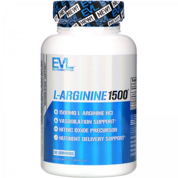 EVLution Nutrition L-аргинин 1500 100 капсул...