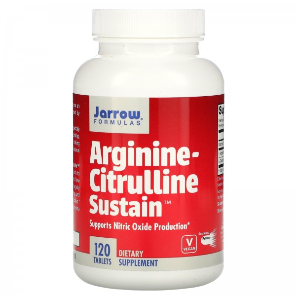 Jarrow Formulas Arginine-CitrullineSustain аргинин и цитруллин 120таблеток