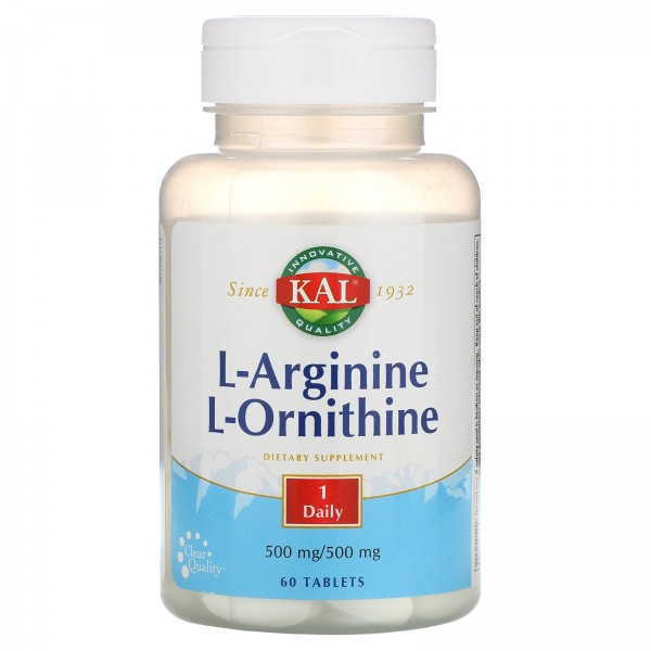 KAL L-Arginine L-Ornithine 500 mg /500 mg 60 Tablets