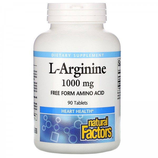 Natural Factors L-аргинин 1000мг 90таблеток...
