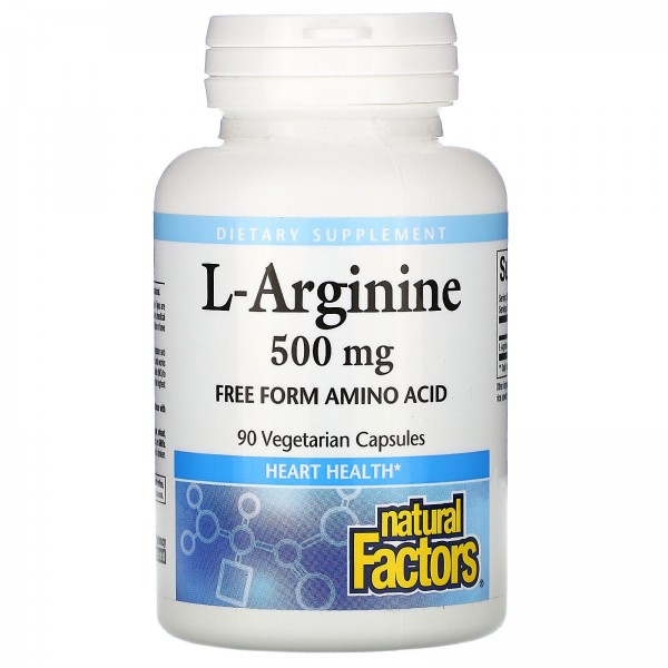 Natural Factors L-аргинин 500мг 90вегетарианских к...