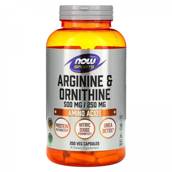 Now Foods Sports аргинин-орнитин 500/250 мг 250 ве...