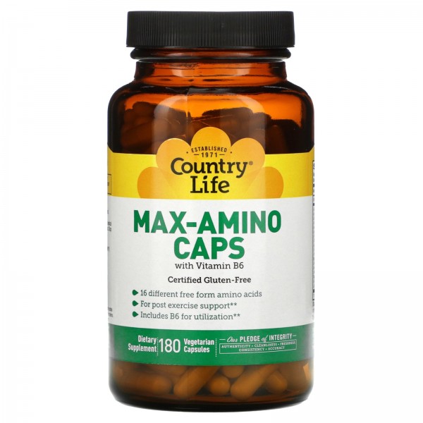 Country Life Max-AminoCaps с витамином B6 180 веге...