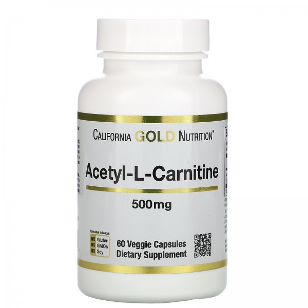 California Gold Nutrition ацетил-L-карнитин 500 мг 60 растительных капсул