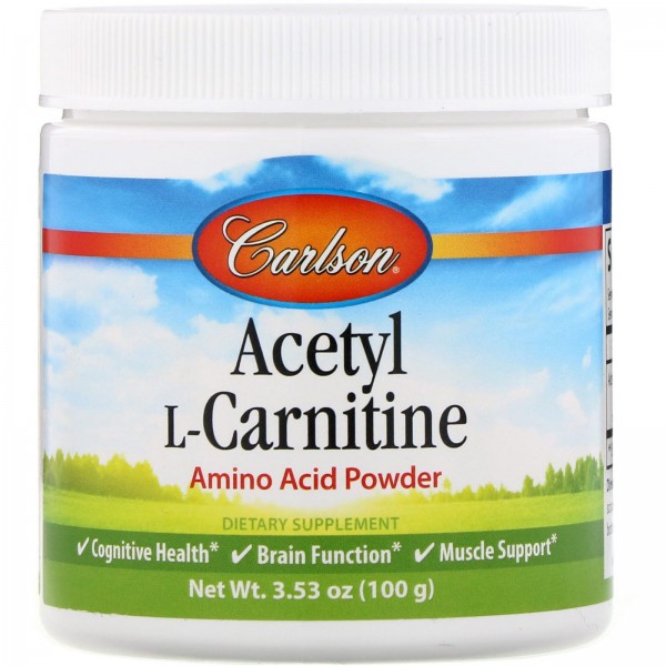 Carlson Labs Ацетил-L-карнитин порошок аминокислот...
