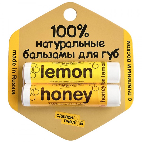 Сделано пчелой Бальзамы для губ `Lemon & Honey`, с...