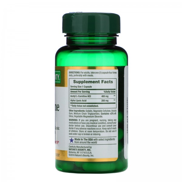 Nature's Bounty Ацетил L-карнитин HCI 400 мг 30 капсул