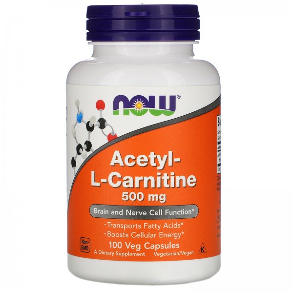 Now Foods Ацетил-L-карнитин 500 мг 100 растительны...