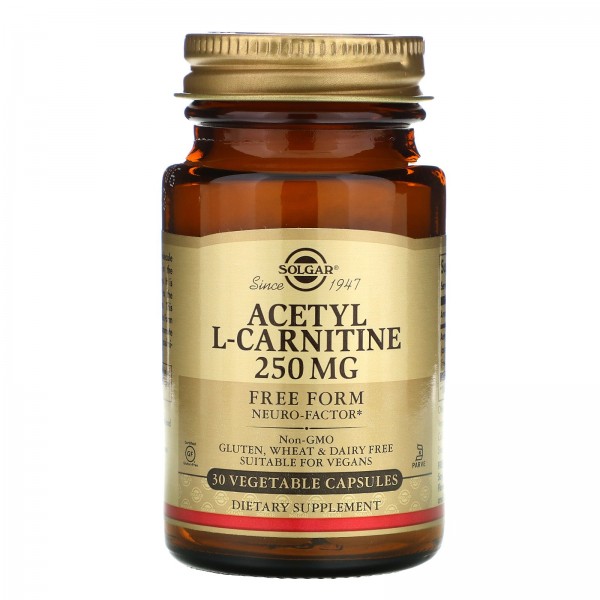 Solgar Ацетил-L-Карнитин 250 мг 30 вегетарианских ...