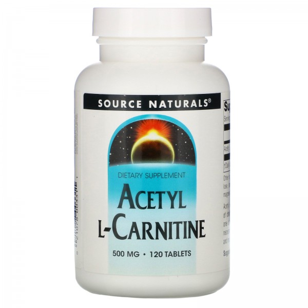 Source Naturals Ацетил L-карнитин 500 мг 120 таблеток