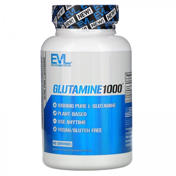 EVLution Nutrition Глутамин 1000 мг 120 растительных капсул