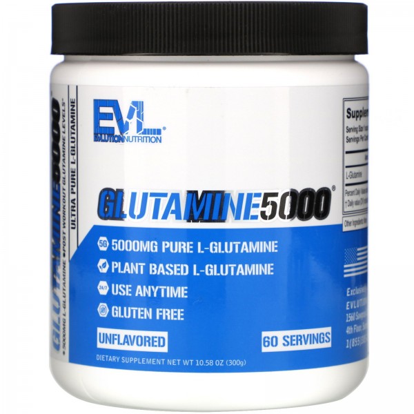 EVLution Nutrition Глютамин 5000 мг без вкуса 300 г