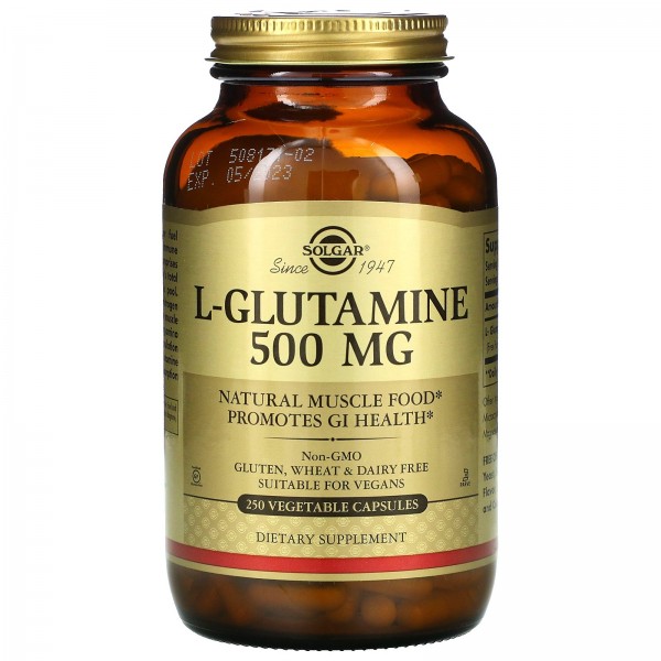 Solgar L-глютамин 500 мг 250 вегетарианских капсул...