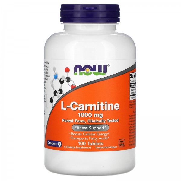 Now Foods L-карнитин 1000 мг 100 таблеток...