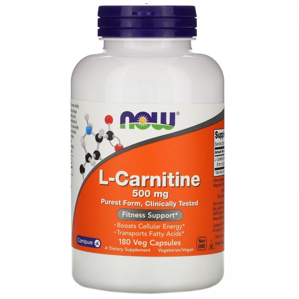 Now Foods L-карнитин 500 мг 180 растительных капсу...