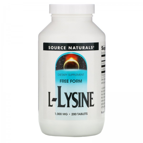Source Naturals L-лизин 1000 мг 200 таблеток...