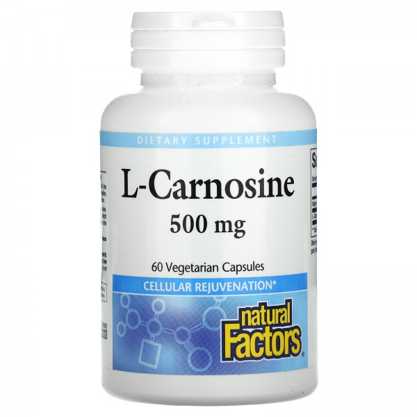 Natural Factors L-Carnosine 500 mg 60 Vegetarian C...
