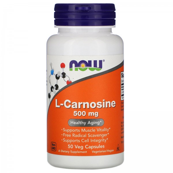 Now Foods L-карнозин 500 мг 50 растительных капсул...