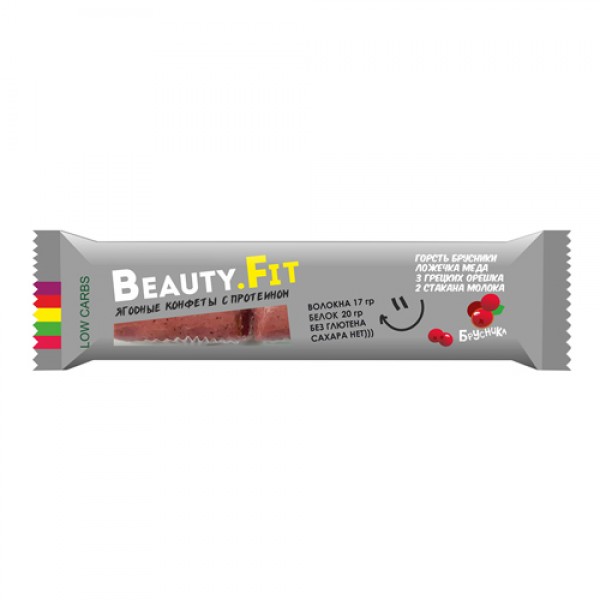 Beauty Fit Конфеты ягодные `Брусника`, с протеином...