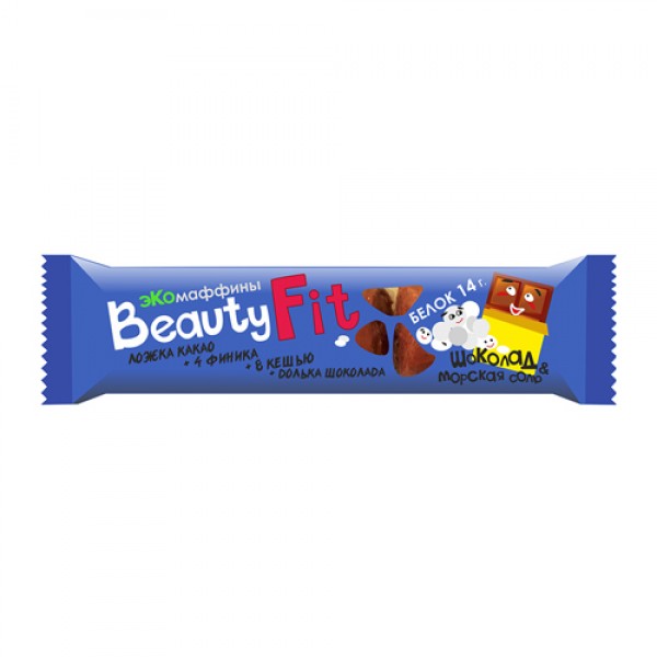 Beauty Fit Экомаффины `Шоколад и морская соль` 60 г
