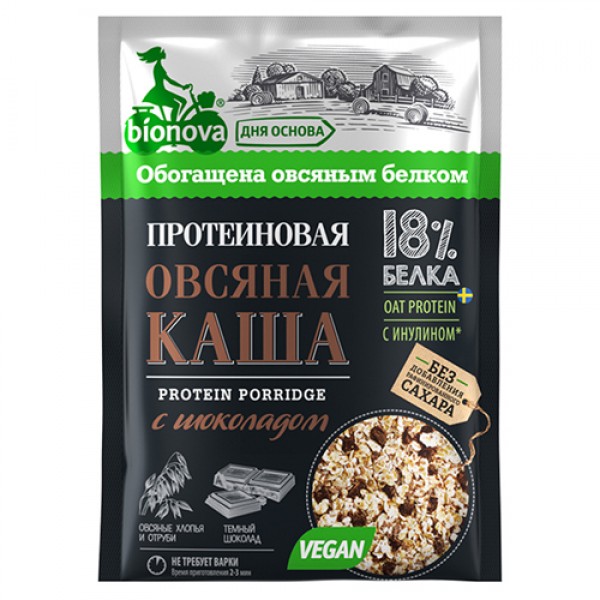 Bionova Каша протеиновая `Овсяная с шоколадом` 40 ...