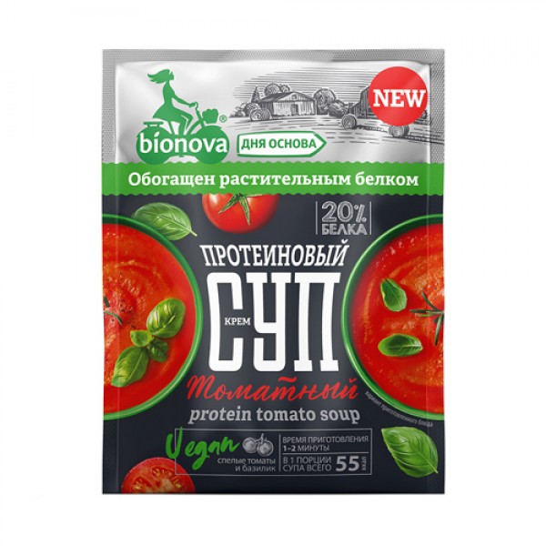 Bionova Крем-суп протеиновый с томатом 20 г...
