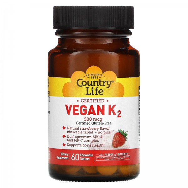 Country Life сертифицированный веганский витамин K...