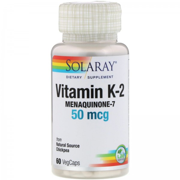 Solaray витаминK2 менахинон-7 50мкг 60вегетарианск...