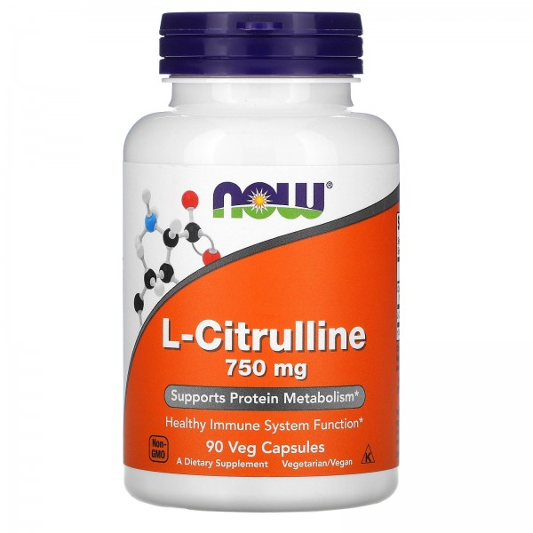 Now Foods L-цитруллин 750 мг 90 растительных капсул