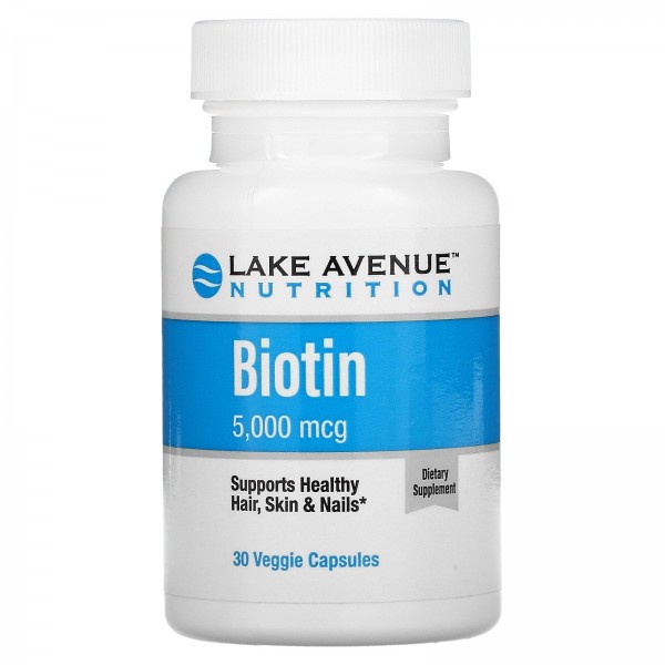 Lake Avenue Nutrition биотин 5000мкг 30растительны...
