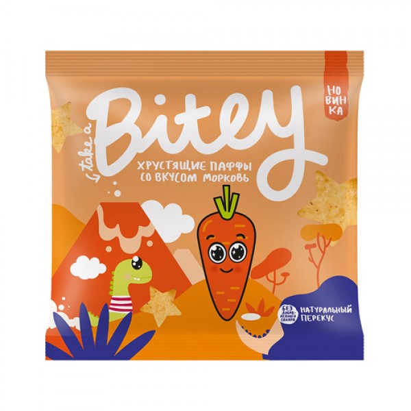 Bite Паффы хрустящие `Морковь` 20 г