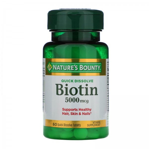 Nature's Bounty биотин 5000мкг 60 быстрорастворимы...