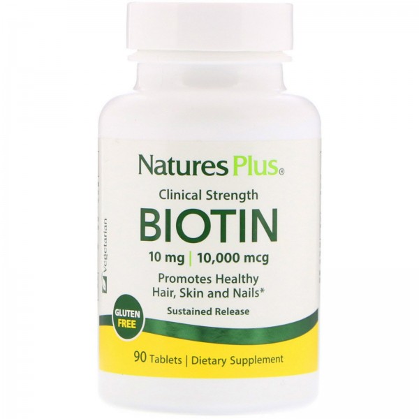 Nature's Plus Биотин длительного высвобождения 10000 мкг 90 таблеток