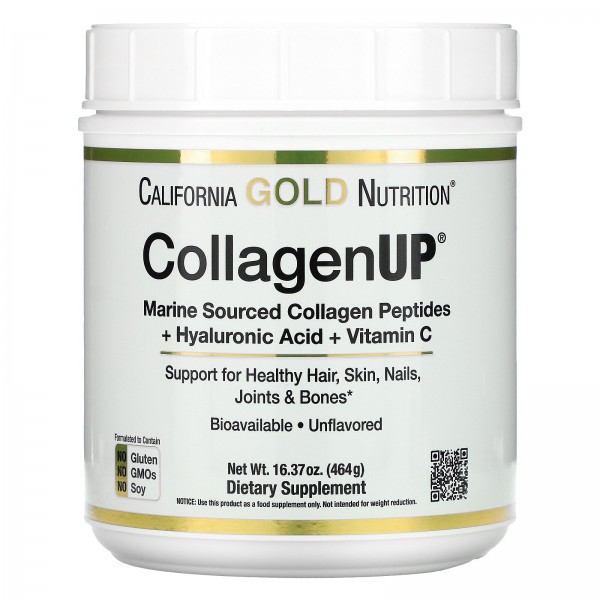 California Gold Nutrition CollagenUP Коллаген морской с гиалуроновой кислотой и витамином C 464 г