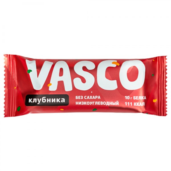 Vasco Батончик низкоуглеводный клубника в глазури 40 г