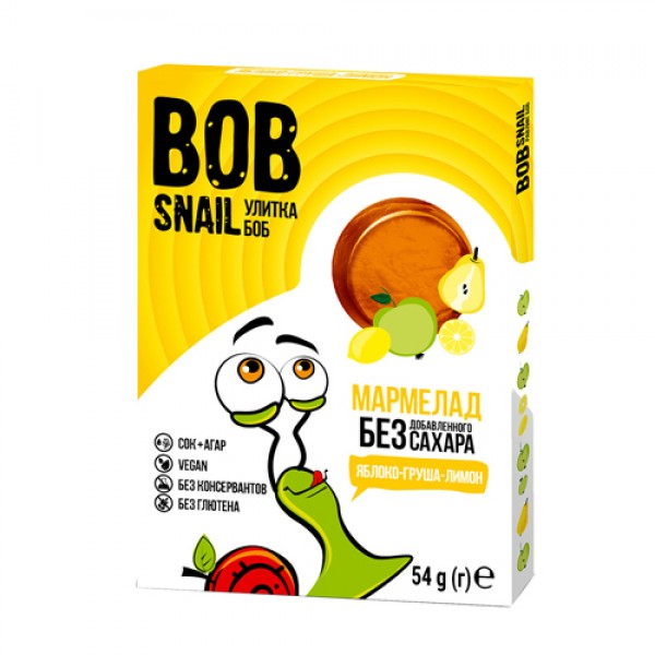 Bob Snail Мармелад фруктовый `Яблоко, груша, лимон` 54 г