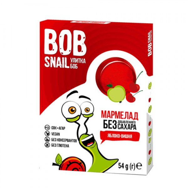 Bob Snail Мармелад фруктово-ягодный `Яблоко-вишня` 54 г