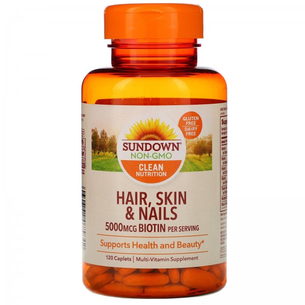 Sundown Naturals Волосы кожа и ногти 120капсуловидных таблеток