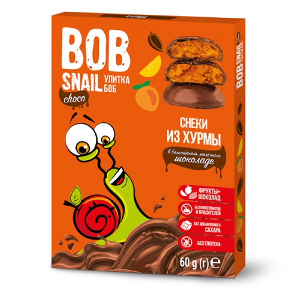 Bob Snail Снек фруктовый `Хурма` в молочном бельги...