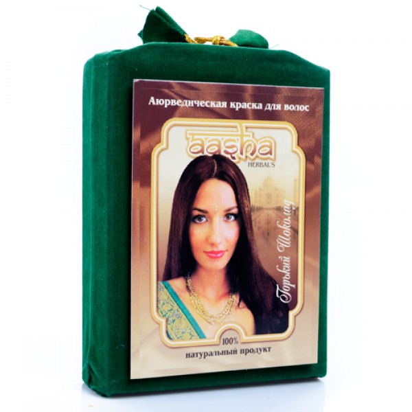 Aasha Herbals Аюрведическая краска для волос `Горький шоколад` 100 г
