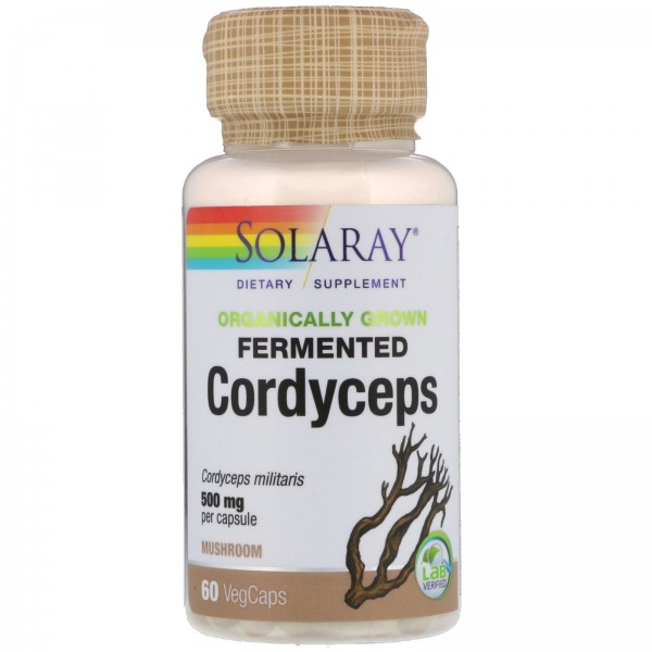 Solaray Ферментированный органический кордицепс 500 мг 60 капсул
