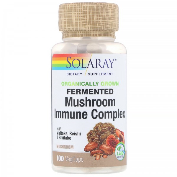 Solaray Комплекс для укрепления иммунитета с ферментированными грибами 100растительных капсул