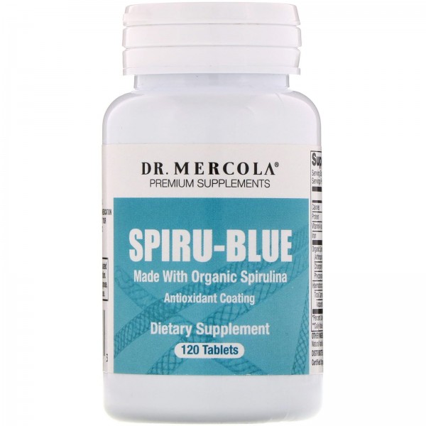 Dr. Mercola Spiru-Blue Спирулина с антиоксидантным покрытием 120 таблеток