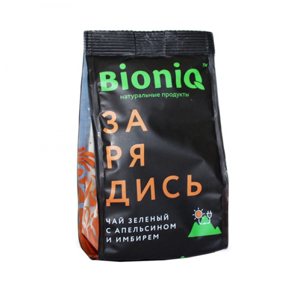 BioniQ Чай зелёный `Зарядись` с апельсином и имбир...