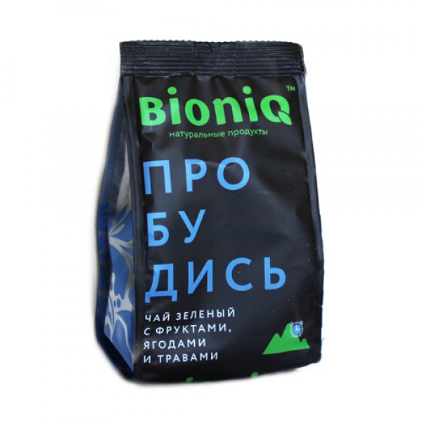 BioniQ Чай зелёный `Пробудись` с фруктами, ягодами...