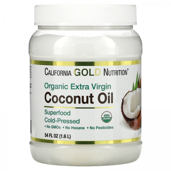 California Gold Nutrition органическое холоднопрессованное кокосовое масло экстра класса 1600 мл